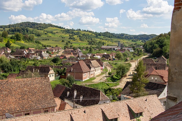 Biertan's rural landscape in Romania, showcasing traditional architecture
